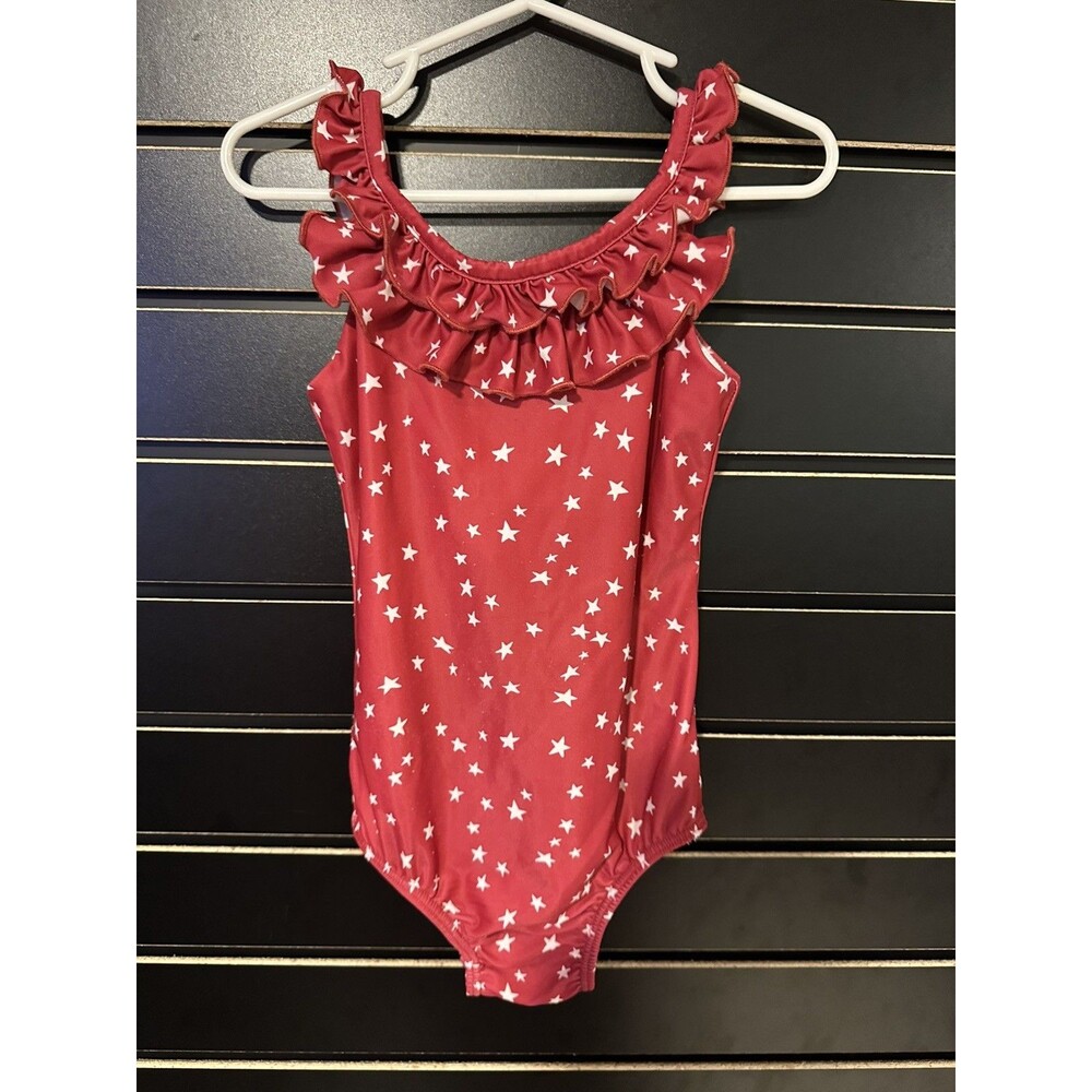 Sweet Honey Girls One-Piece Swimsuit Size 5Y Ruffle Front Detail - GUC